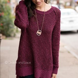 Maroon/purple Grace and Lace Sweater